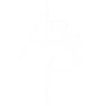 Hvit logo av Archi Bygg AS