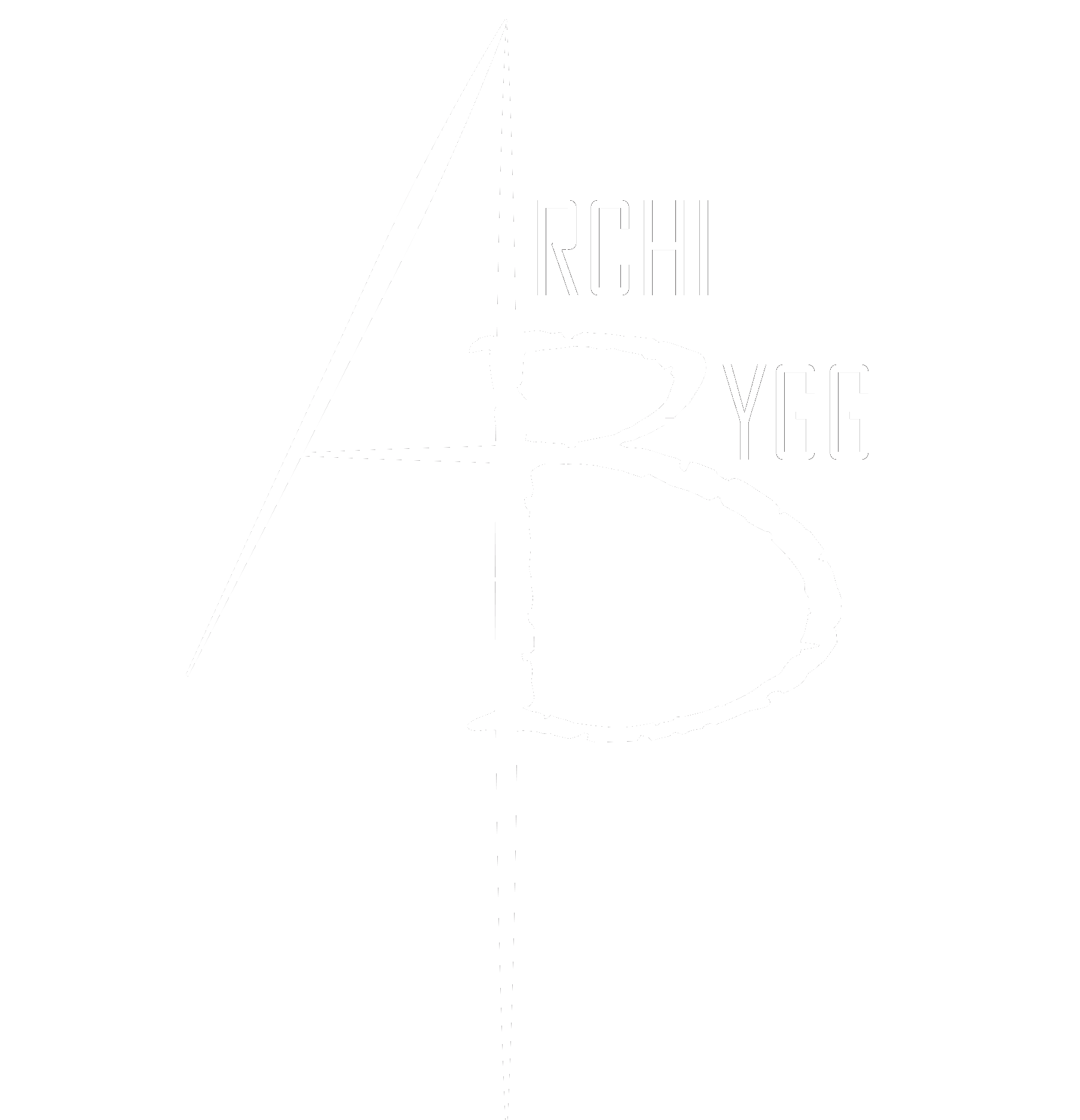 Hvit logo av Archi Bygg AS